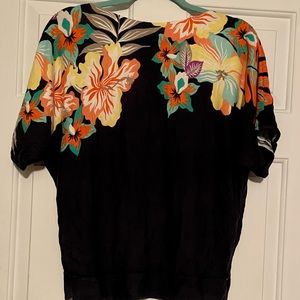 Talbots Boat Neck Floral Print Sweater
